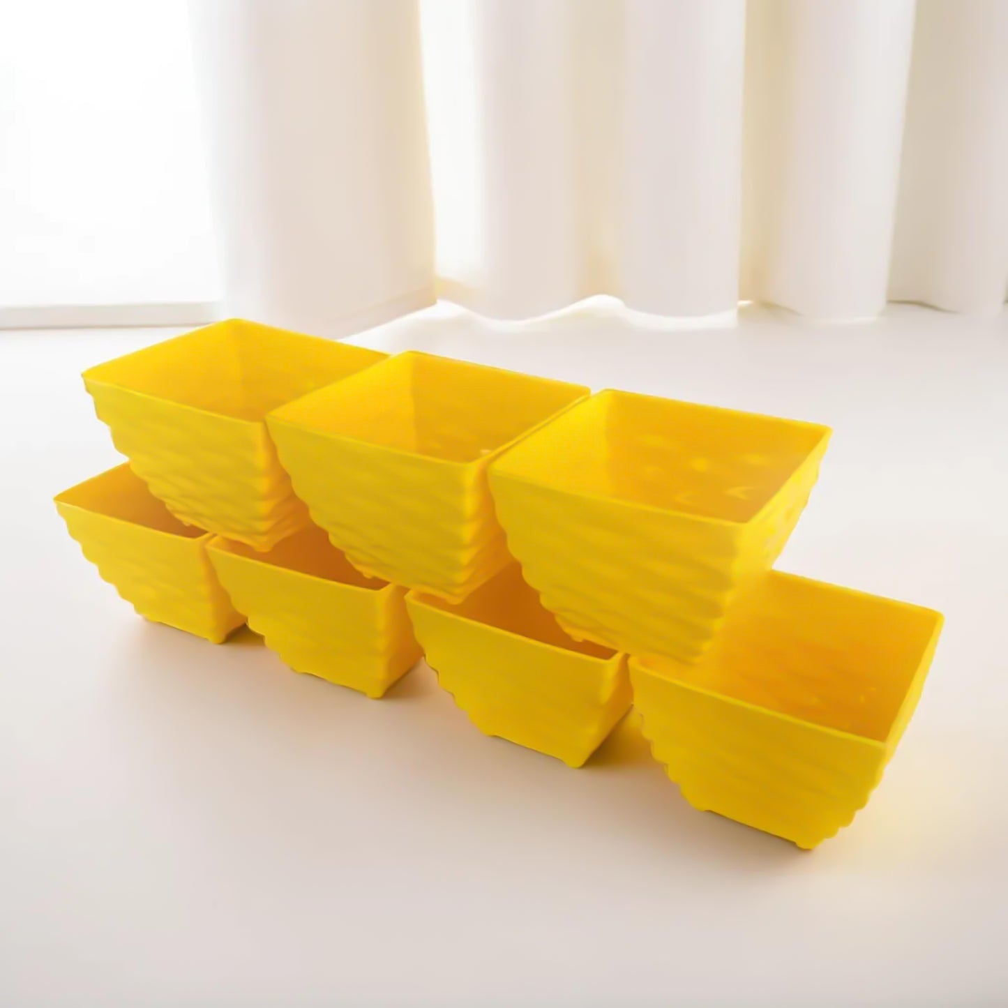 Combo of Yellow Diamond Pots for indoor plants - 3 Inch