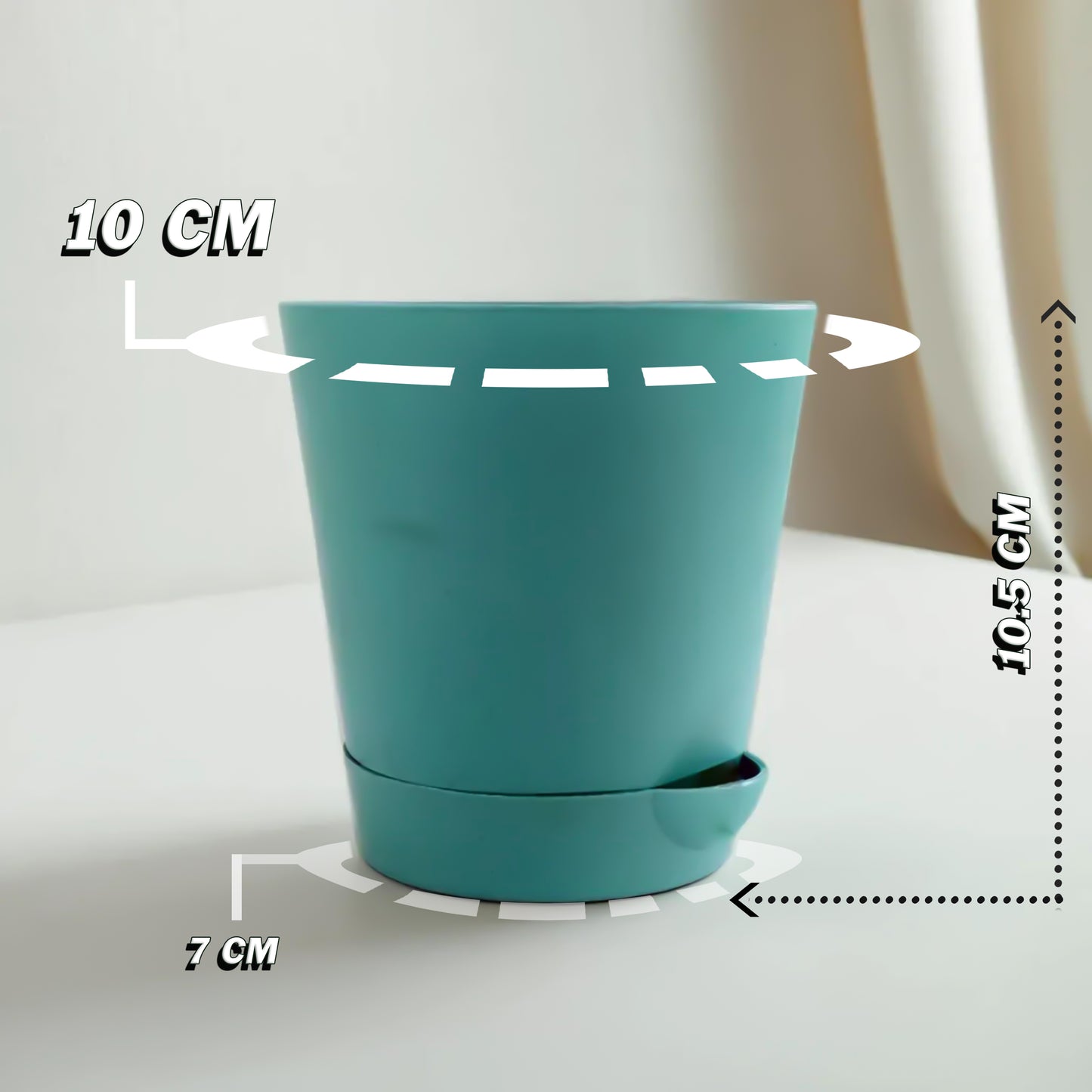 Combo of Cyan Krish Self Watering Pots for Indoor Plants - 4 Inch