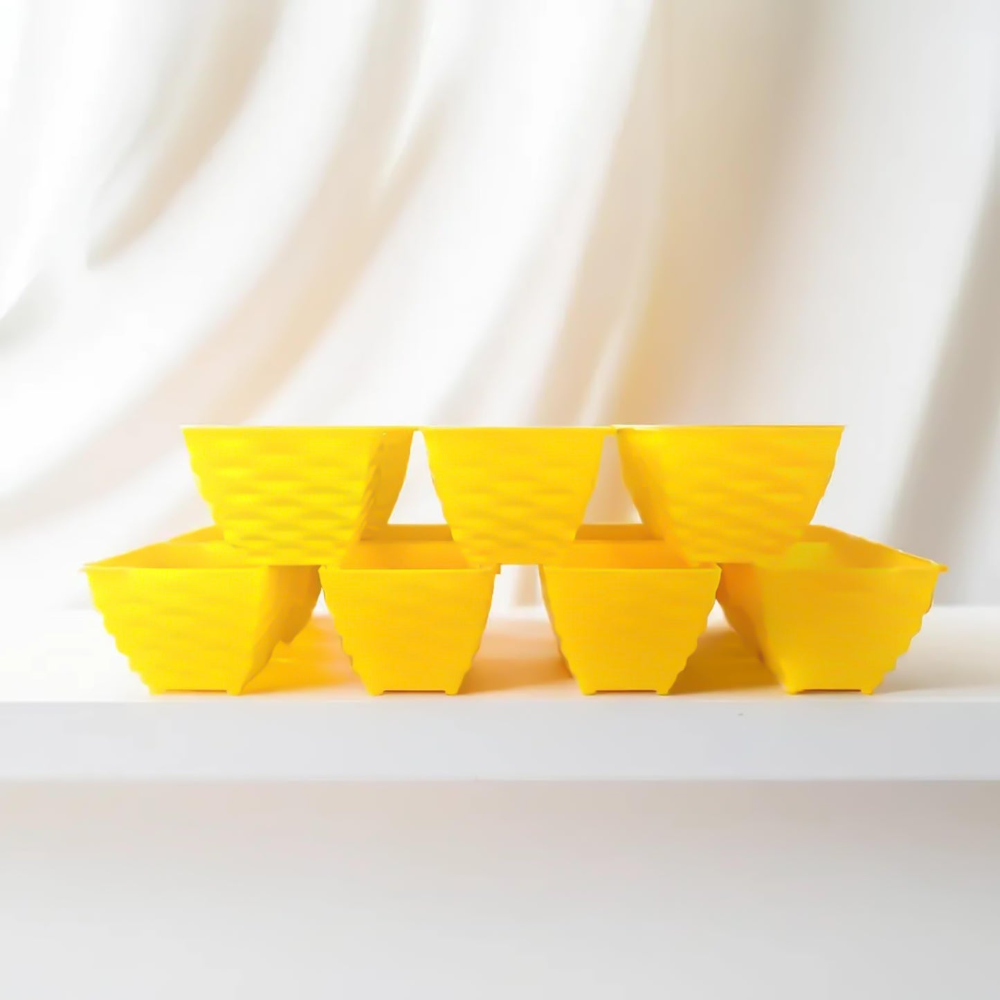 Combo of Yellow Diamond Pots for indoor plants - 3 Inch