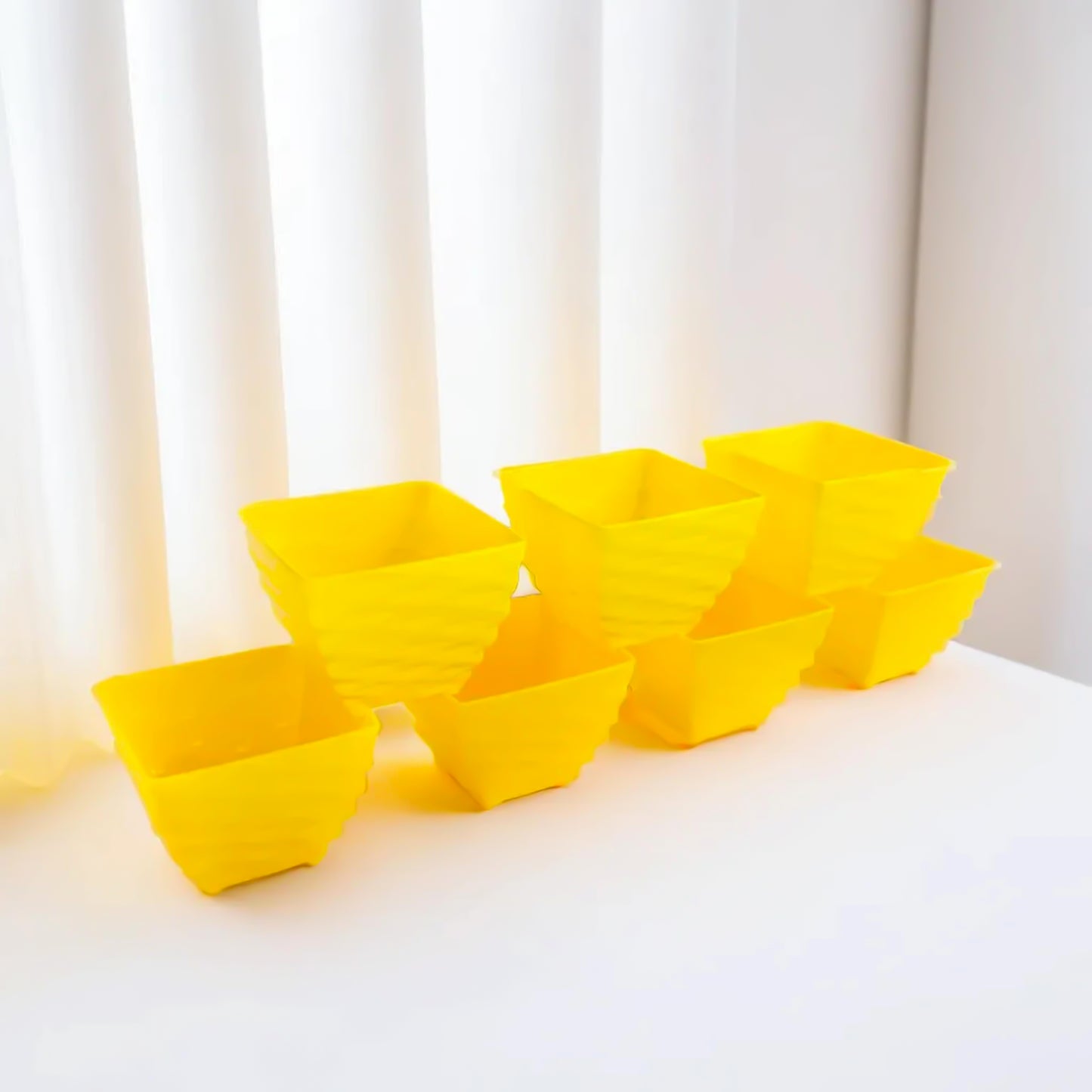 Combo of Yellow Diamond Pots for indoor plants - 3 Inch