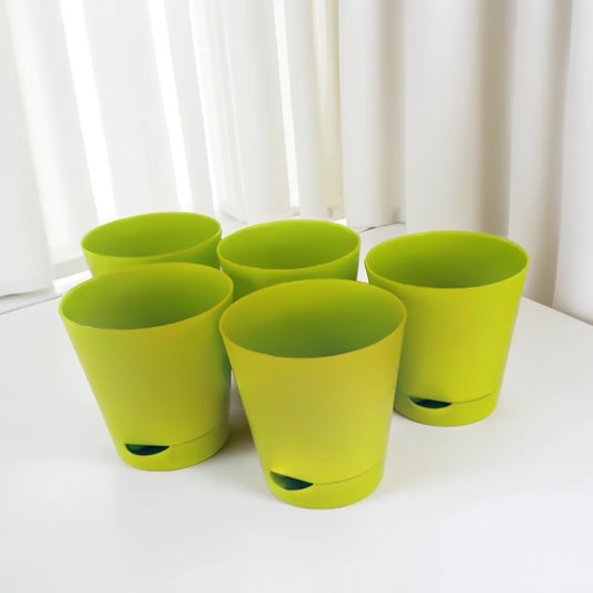 Combo of Green Krish Self Watering Pots for Indoor Plants - 4 Inch