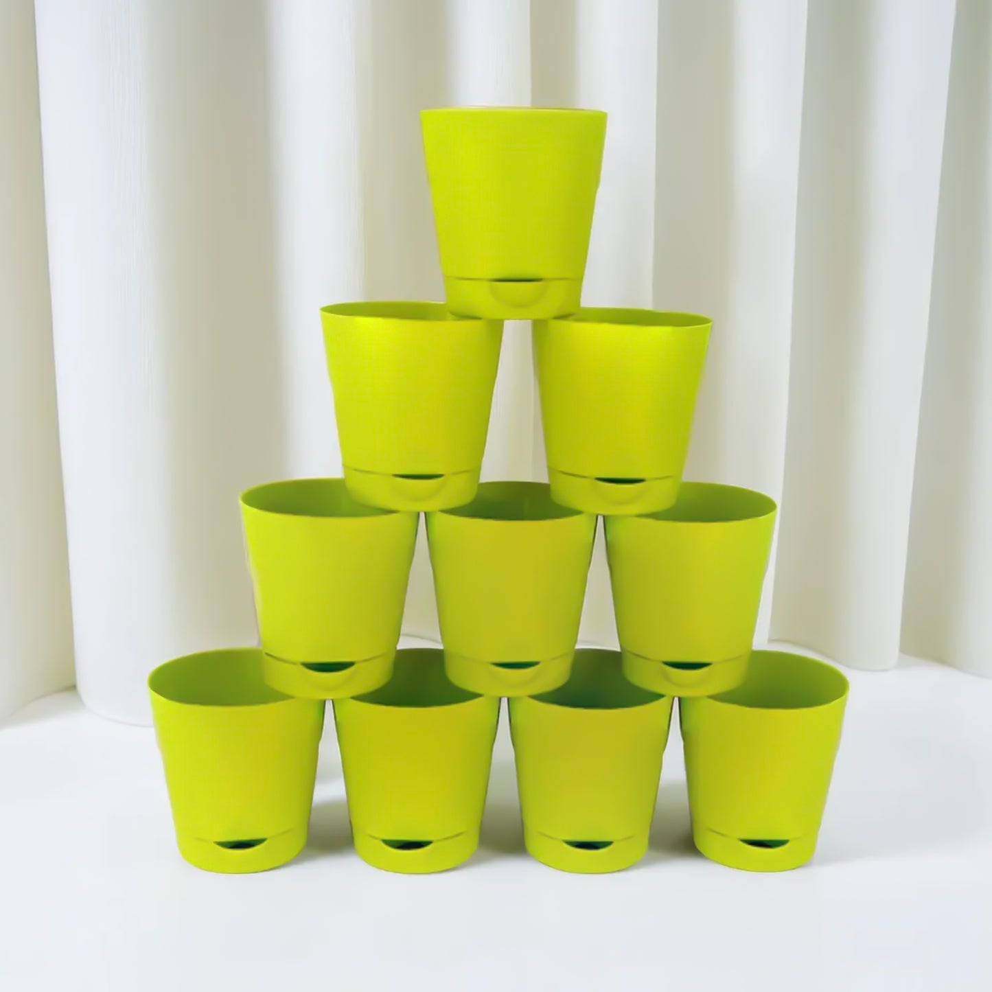 Combo of Green Krish Self Watering Pots for Indoor Plants - 4 Inch